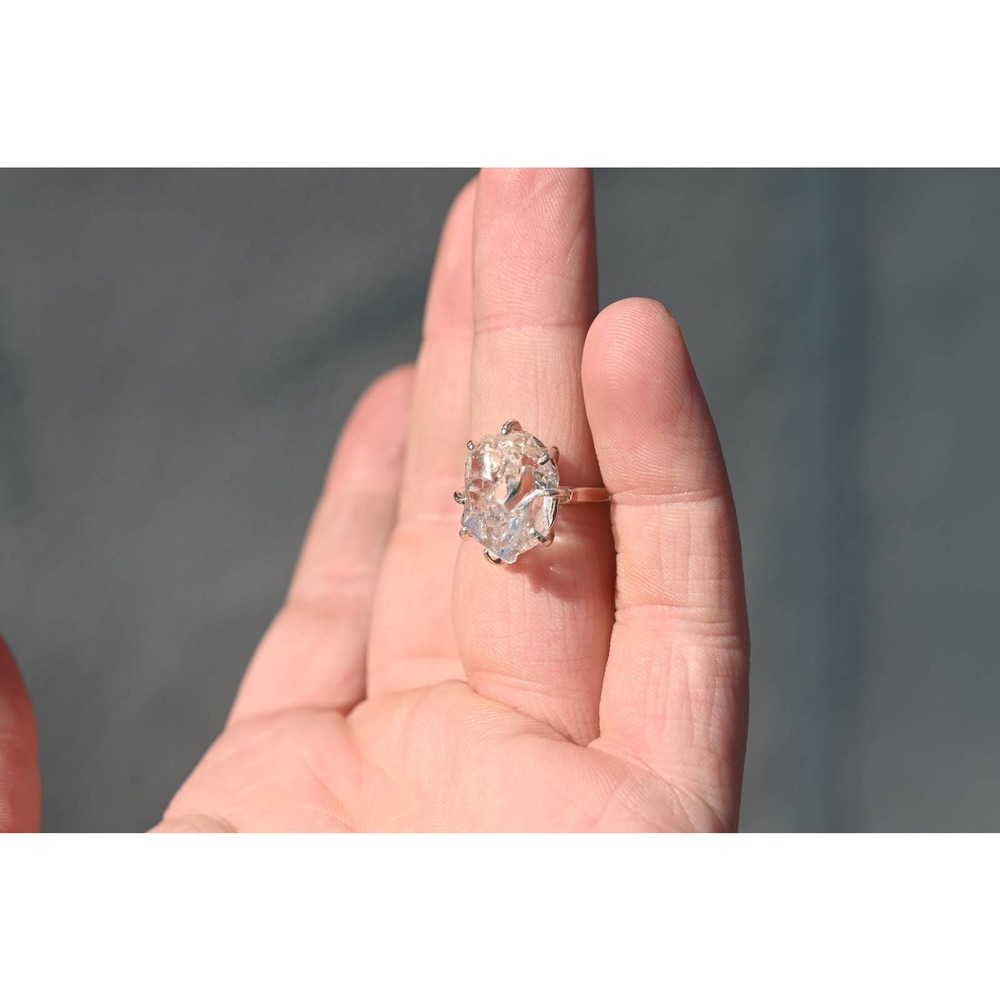 Raw Diamond Engagement Ring Rough Diamond Jewelry Natural - Picture 3 of 6